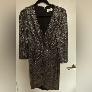 Eliza J gold sequin mini dress